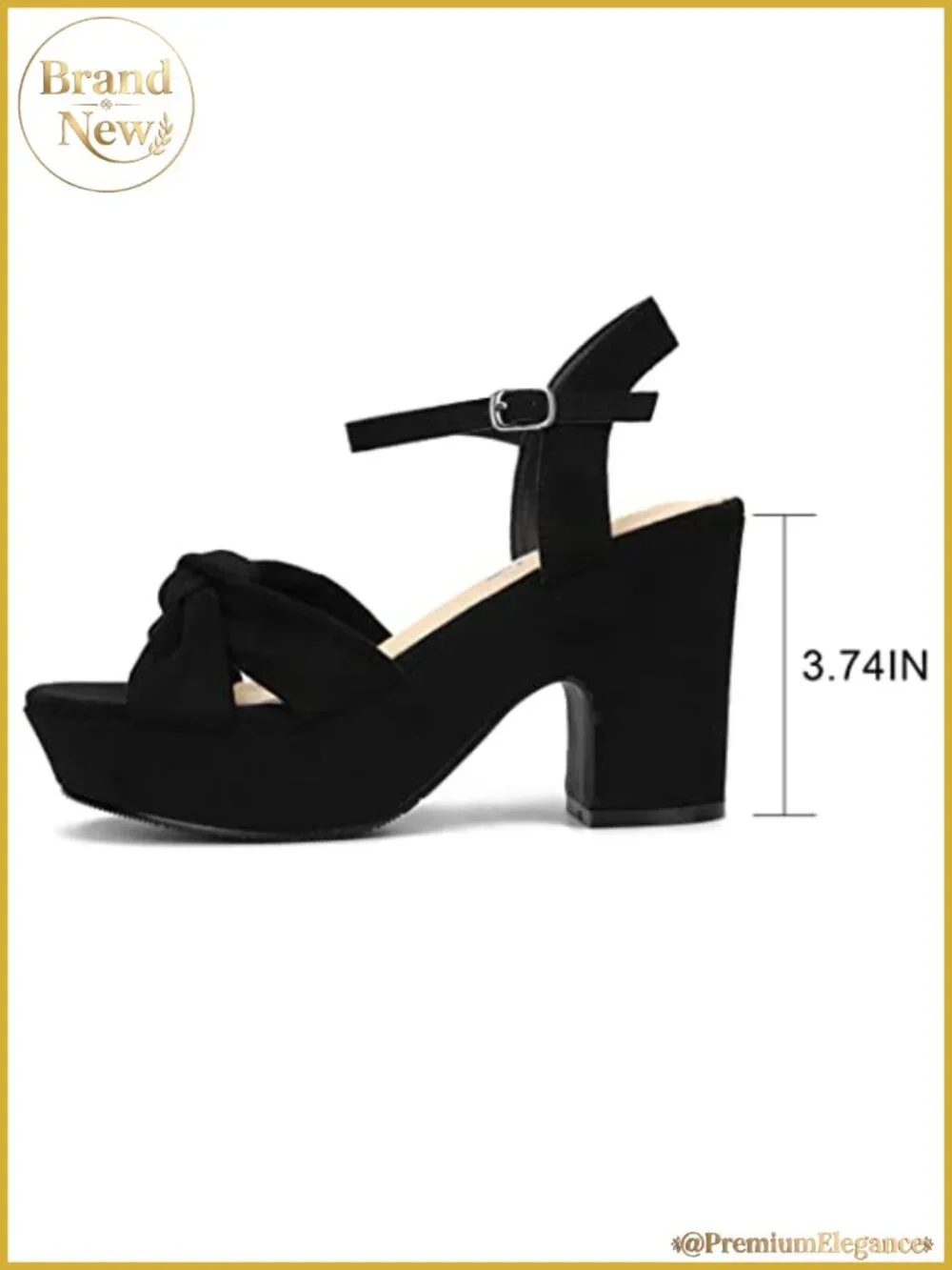 Suede Platform Heels Chunky Wedge Knotted Ankle Strap Sandals 3.74in Heel
